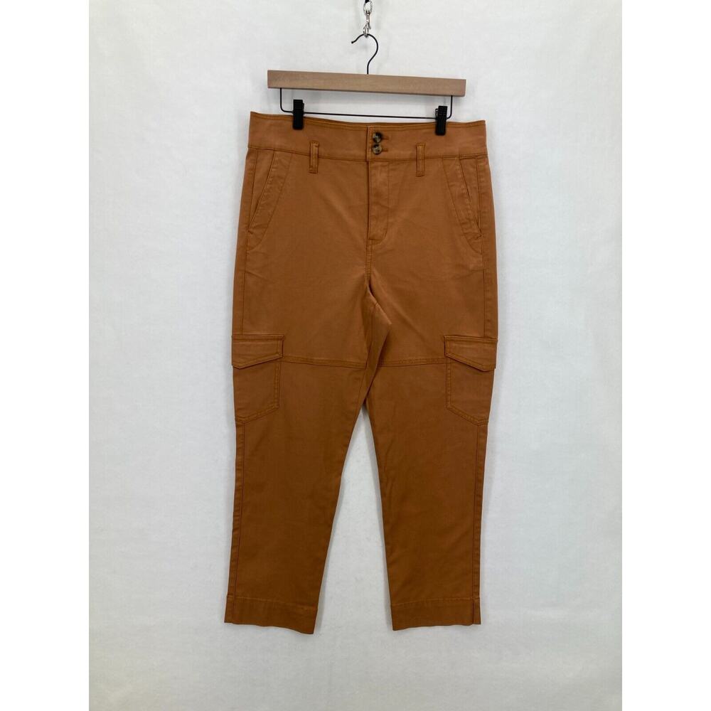 Cabi Cargo Pants Women's 4 Brown Stretch Fabric Skinny Ankle Cropped High Rise
